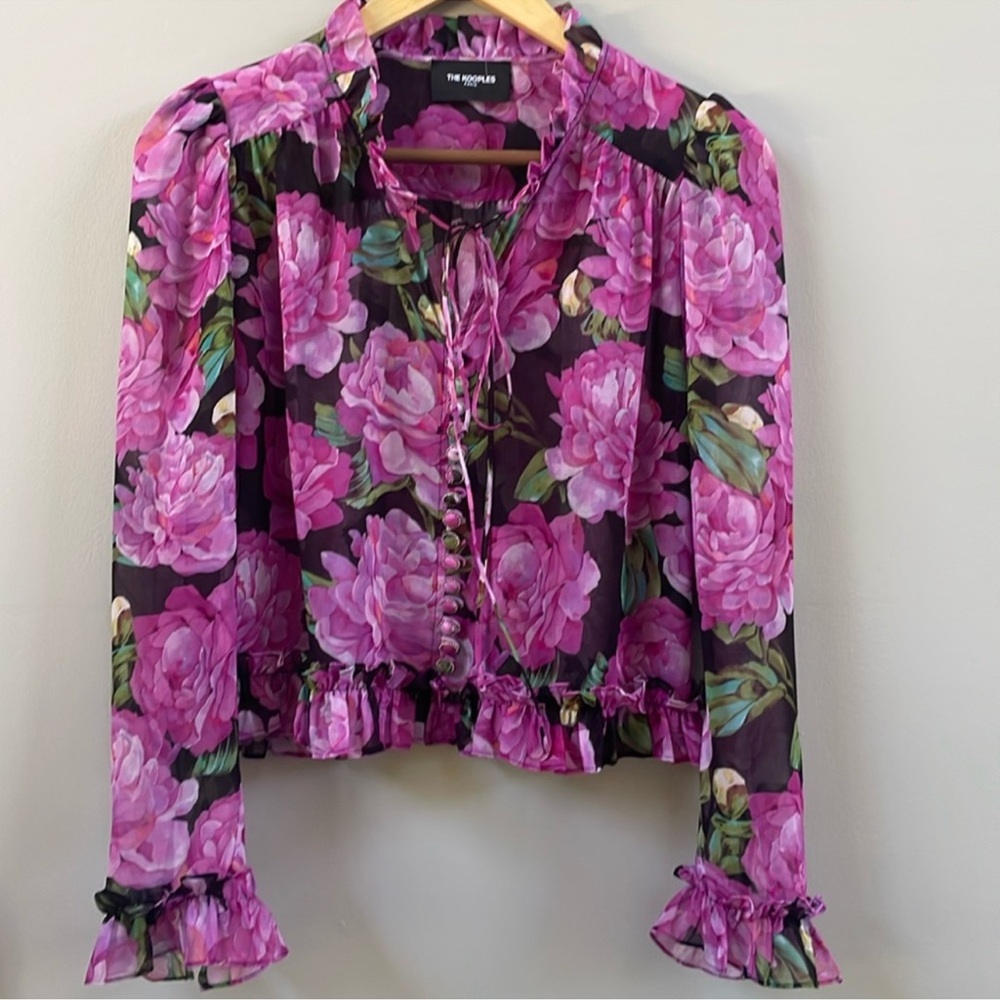 Floral Pink Blouse by The Kooples Medium